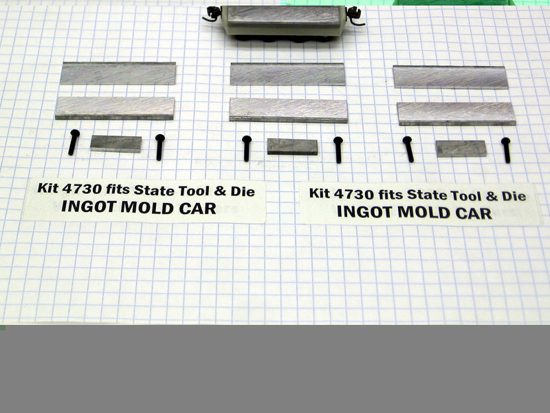 Ingot Mold Car Weight Kit (3 pack, includes deck) - Trackside Trains