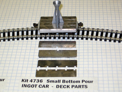 Small Bottom Pour Ingot Car with Molds Weight Kit (2 pack, includes deck & weights for molds) - Trackside Trains