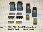 Small Bottom Pour Ingot Car with Molds Weight Kit (2 pack, includes deck & weights for molds) - Trackside Trains