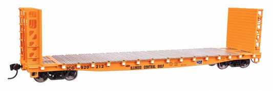 Walthers HO scale model flat car - Walthers 53' GSC Bulkhead Flatcar Illinois Central Gulf #920292 HO Scale