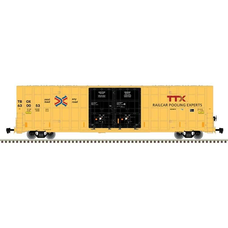 Atlas HO scale model boxcar - Atlas 60' Gunderson Double Door Boxcar TBOX #630197 Hi-Reporting Marks HO SCALE