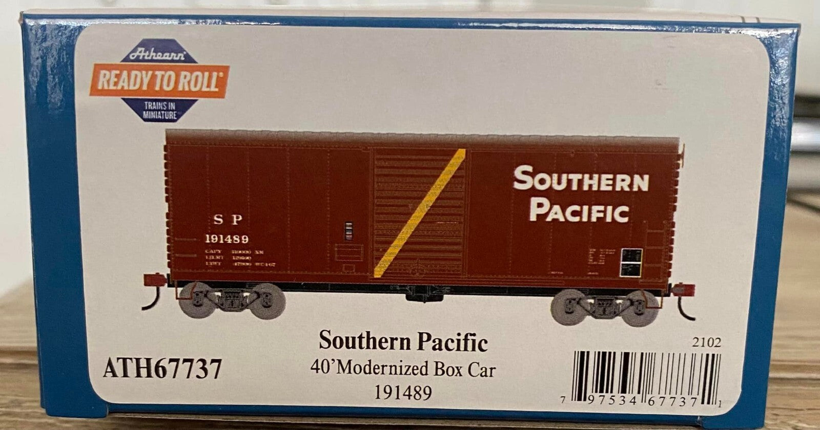 Athearn HO scale model boxcar - Athearn 40' modernized boxcar SP #191489 OOP Since 2017!