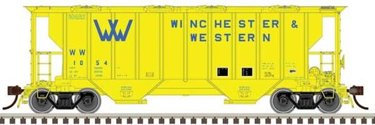 Atlas HO scale model covered hopper - Atlas 2-bay Portec 3000 Covered Hopper Winchester & Western #1017 HO SCALE