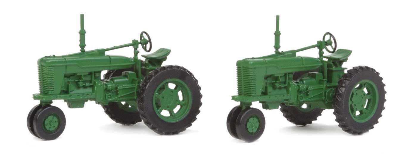 Walthers HO scale model railroad parts & accessories - Walthers Farm Tractors 2 pack green HO Scale