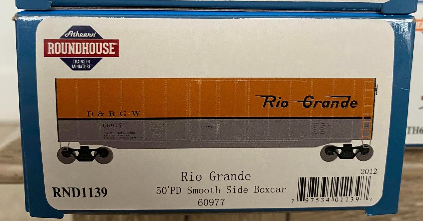 Athearn HO scale model freight car - Athearn 50' Denver & Rio Grande Western #60977 OOP Since 2021!