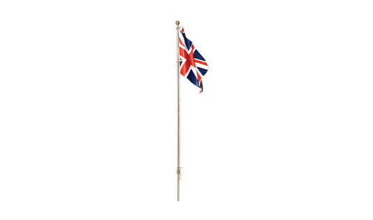HO scale model railroad scenery - Woodland Scenics Union Jack Flag Pole with spotlight Just Plug HO scale