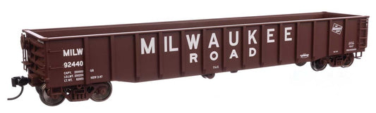 Walthers HO scale model gondola - Walthers 53' Thrall Gondola Milwaukee Road #92433 HO Scale