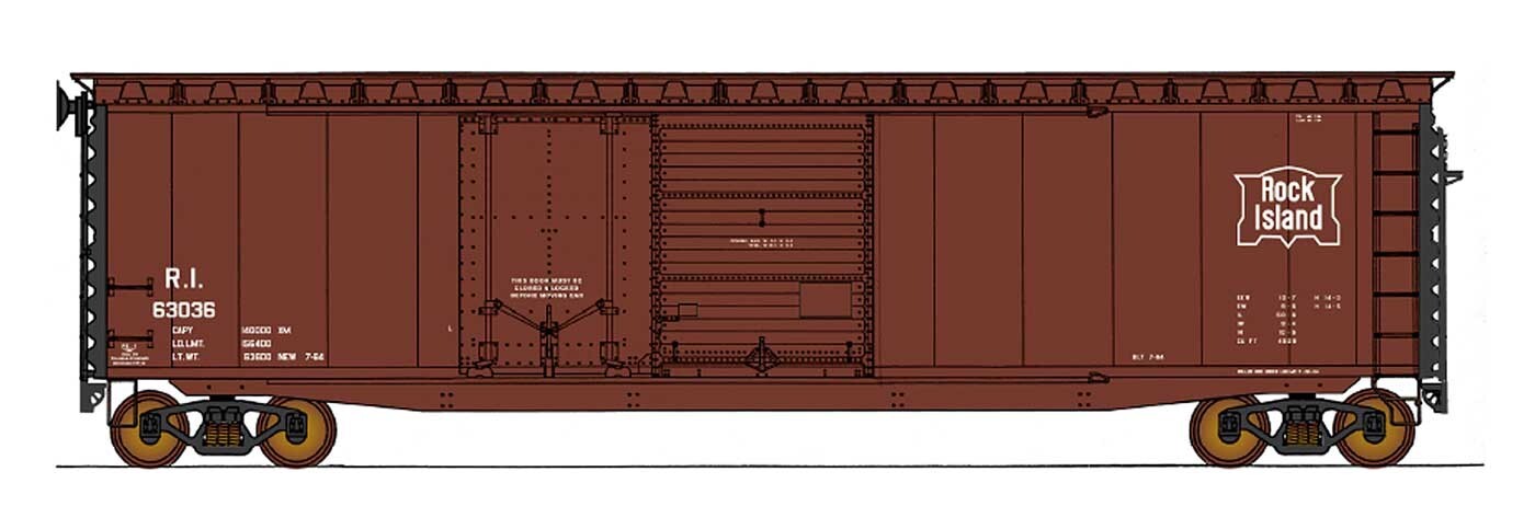 Intermountain HO scale model boxcar - Intermountain PS-1 50' boxcar Rock Island