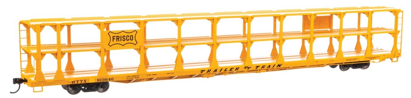 Walthers HO scale model auto rack - Walthers 89' Tri-level open autorack Frisco SLSF #913646