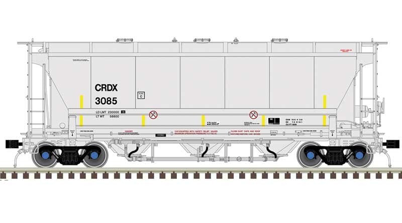 Atlas N scale model covered hopper - Atlas N SCALE Covered Hopper Chicago Freight Car CRDX #3092
