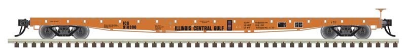 Atlas N scale model flat car - Atlas N Scale 60' GSC Flatcar Illinois Central Gulf #910335
