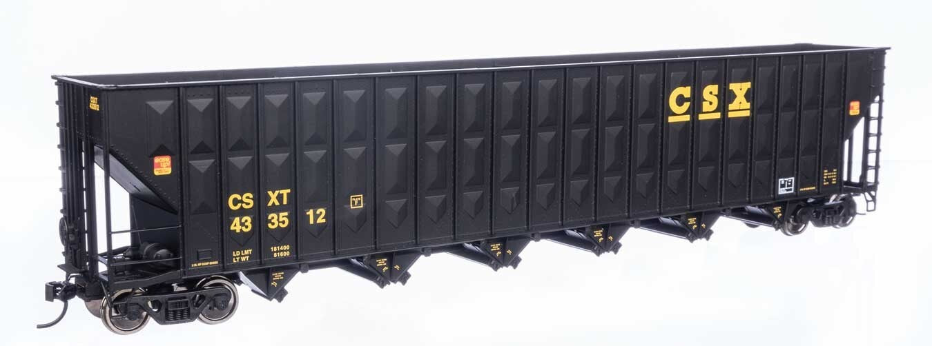 Walthers HO scale model hopper car - Walthers Greenville Wood Chip Hopper CSX #433512