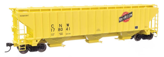 Walthers HO scale model covered hopper - Walthers 3-bay Covered Hopper Chicago & North Western #178415 HO Scale