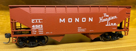HO scale model hopper car - Accurate Finishing/Athearn 34' hopper Monon #41523 LIMITED RUN! HO Scale