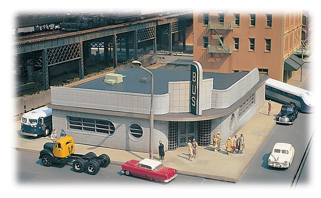Bachmann HO scale model structure - Bachmann Spectrum City Scenes Central Bus Station HO Scale