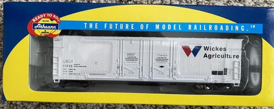 Athearn HO scale model boxcar - Athearn 50' Double Plug Door Boxcar Wickes Agriculture #10225