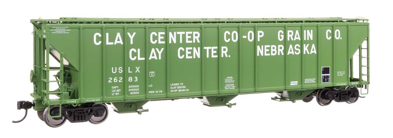 Walthers HO scale model covered hopper - Walthers 55' Evans Covered Hopper Clay Center Co-Op USLX #26283 HO Scale