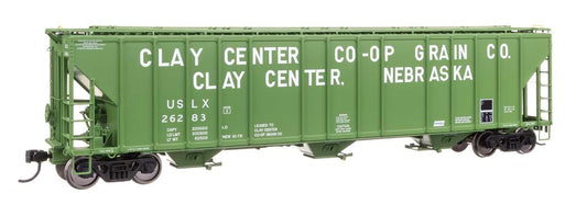Walthers HO scale model covered hopper - Walthers 55' Evans Covered Hopper Clay Center Co-Op USLX #26283 HO Scale