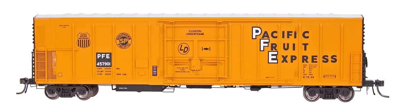 Intermountain HO scale model refrigerator car - Intermountain R-70-20 Mechanical Refrigerator Car PFE #458012