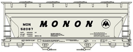 Accurail HO scale model covered hopper - Accurail ACF 2-Bay Covered Hopper Monon #52087 HO Scale Kit