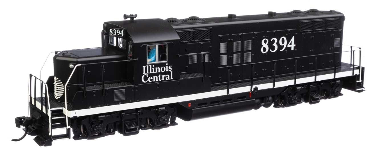 Walthers HO scale model locomotive - Walthers EMD GP9 Phase II low nose Illinois Central #8394 DC Version