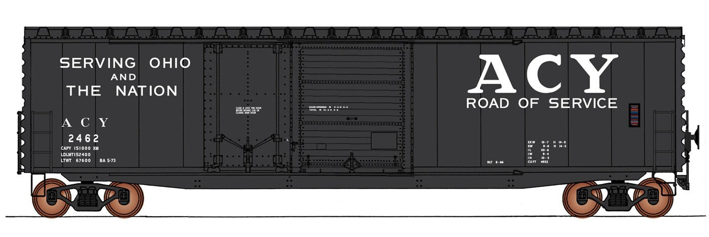 Intermountain HO scale model boxcar - Intermountain PS-1 50' boxcar AC&Y (Black)