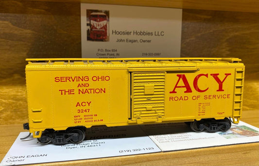 Athearn HO scale model boxcar - Athearn 40' boxcar Akron Canton & Youngstown #3247 Built Up
