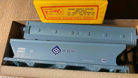 HO scale model covered hopper - Accurate Finishing Limited Run Covered Hopper ADM #65047 HO Kit