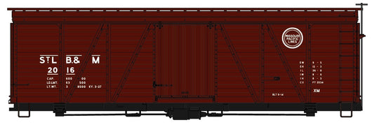 Accurail HO scale model boxcar - Accurail 36' Fowler wood boxcar St Louis Brownsville & Mexico (MP) HO Scale Kit