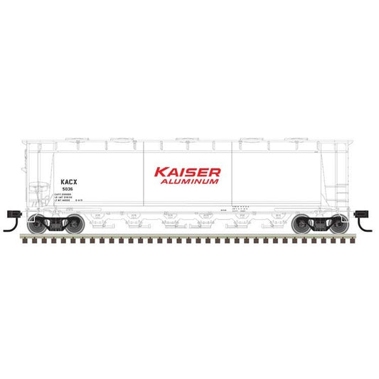 Atlas HO scale model covered hopper - Atlas 6-bay cylindrical covered hopper Kaiser Aluminum #5029 HO SCALE