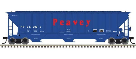 Atlas HO scale model covered hopper - Atlas-Trainman Thrall 4750 Covered Hopper Peavey #2062 HO SCALE