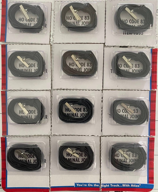 Atlas HO scale model railroad track - Atlas Track Code 83 wired rail joiners Pack of 2-pcs. HO Scale