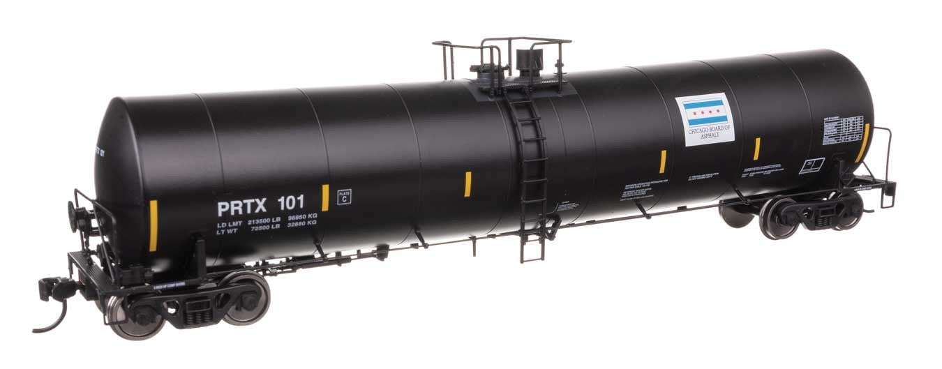 Walthers HO scale model tank car - Walthers Trinity 25k tankcar Chicago Board of Asphalt #107 HO Scale