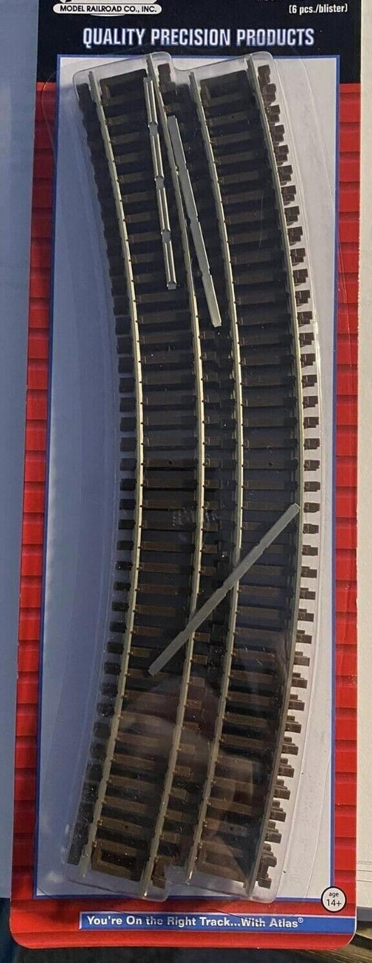 Atlas HO scale model railroad track - Atlas Track Code 83 Nickel Silver Rail 15" radius curved track 6-pieces