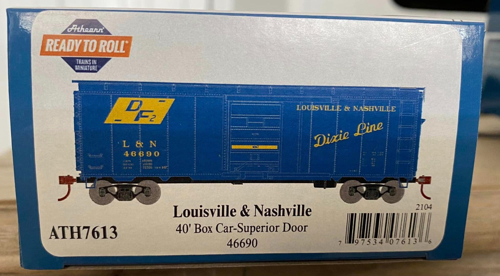 Athearn HO scale model boxcar - Athearn 40' boxcar L&N  "Dixie Line" OOP Since 2017!