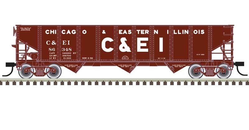 Atlas HO scale model hopper car - Atlas-Trainman AAR 70ton hopper Chicago & Eastern Illinois #86538 HO SCALE