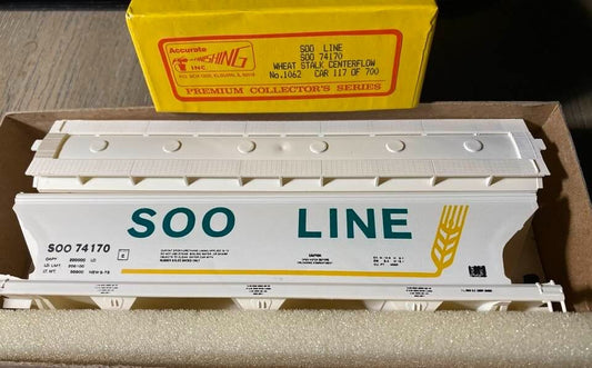 HO scale model covered hopper - Accurate Finishing Limited Run Covered Hopper Soo Line #74170 HO Kit