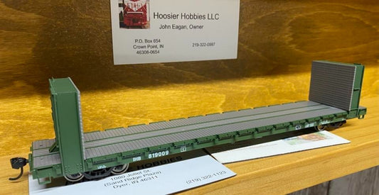 Walthers HO scale model flat car - Walthers 60' P-S Bulkhead Flatcar Indiana Harbor Belt #819005