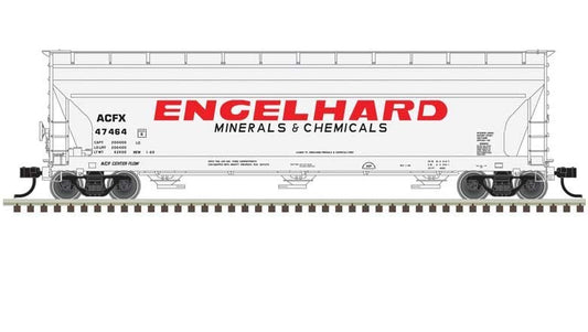 Atlas HO scale model covered hopper - Atlas ACF 4650 Centerflow Covered Hopper Engelhard #47464 HO SCALE