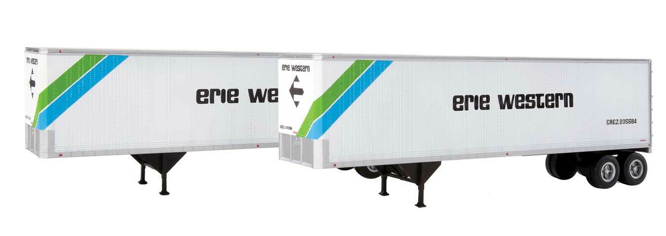 Walthers HO scale model railroad parts & accessories - Walthers 40' trailers Erie Western Piggyback 2/pack HO