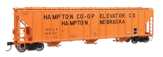 Walthers HO scale model covered hopper - Walthers 55' Evans Covered Hopper Hampton Co-Op USLX #26263 HO Scale