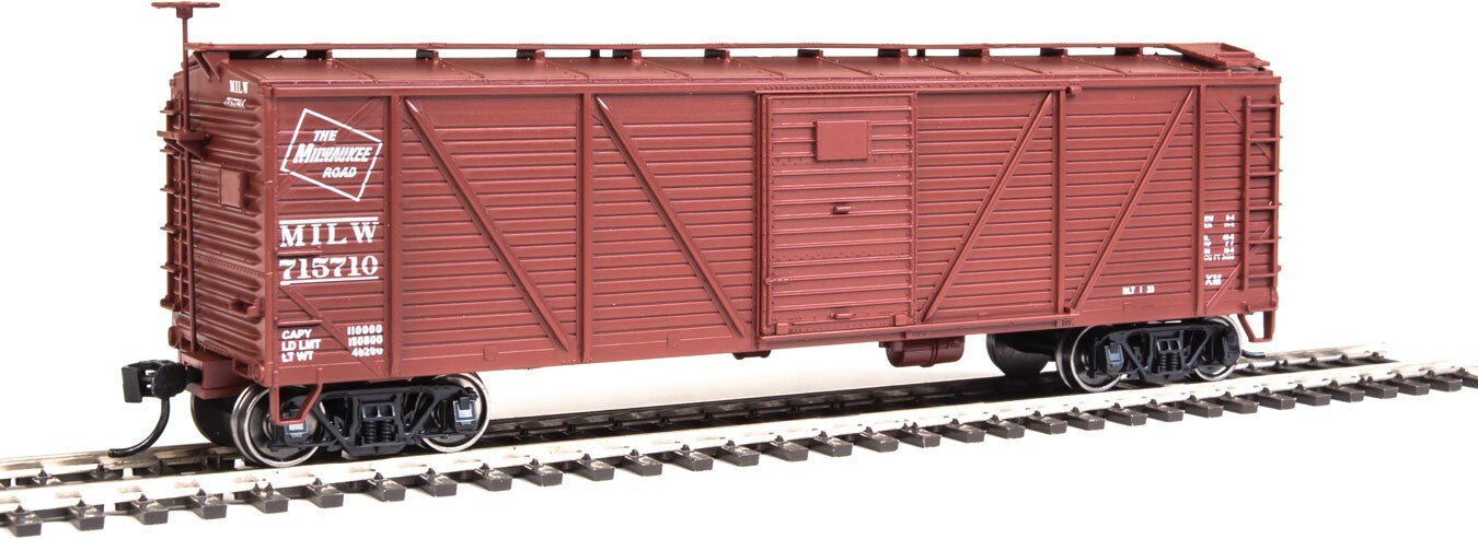 Walthers HO scale model boxcar - Walthers 40' SS wood boxcar Milwaukee Road #715710 HO Scale SOLD OUT