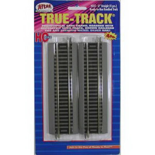 Atlas HO scale model railroad track - Atlas True-Track Code 83 6" Straight Track (4-pack)