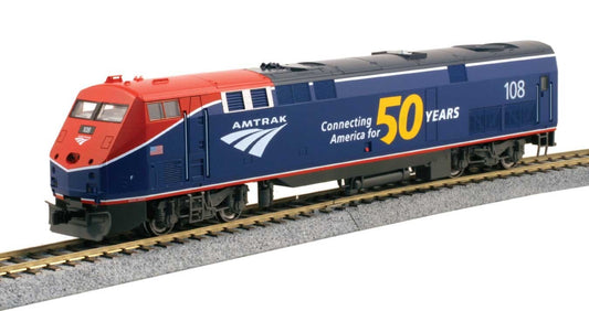 Kato HO scale model locomotive - Kato P42 Amtrak #108 50th Anniversary (Phase VI paint scheme) HO Scale