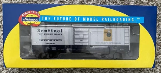 Athearn HO scale model boxcar - Athearn 40' boxcar B&O #466096 Sentinel Freight Service OOP Since 2002!