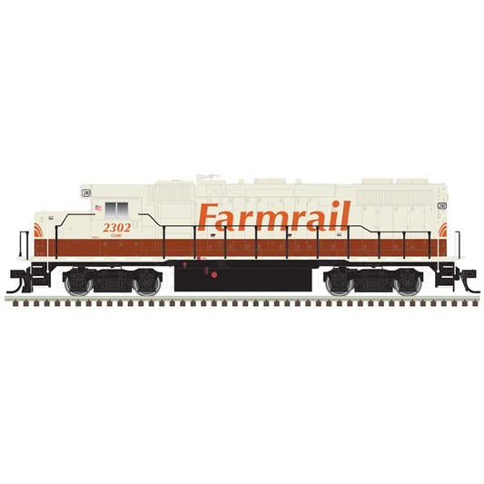 Atlas HO scale model locomotive - Atlas EMD GP38-2 Farmrail #2302 HO Scale