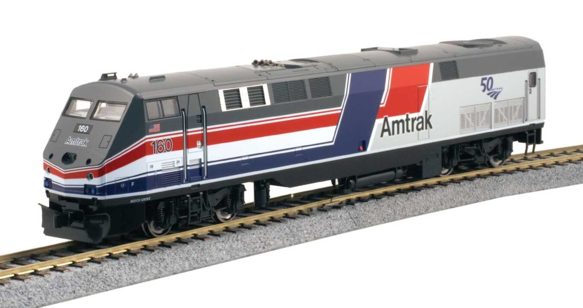 Kato HO scale model locomotive - Kato P42 Amtrak #160 50th Anniversary (Phase III paint scheme) HO Scale