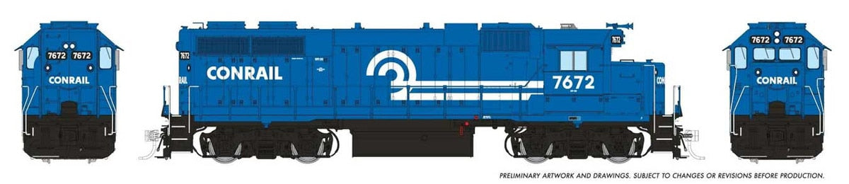 Rapido HO 606-38546 Locomotive EMD GP38 Low Nose w/Extended Cab - Sound and DCC - Conrail #7672 (blue, white) Conrail #7672