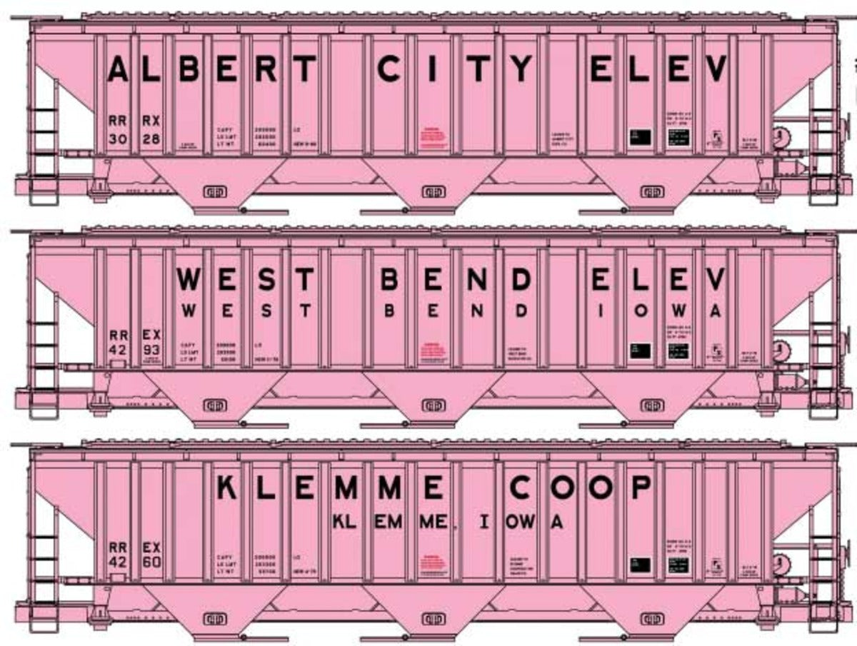 Accurail HO 8182 Covered Hopper Pullman-Standard 4750 3-Bay Covered Hopper 3-Pack - Kit