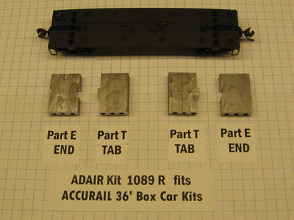 36’ Double Sheath Boxcar / 36’ Fowler Wood Boxcar Weight Kit